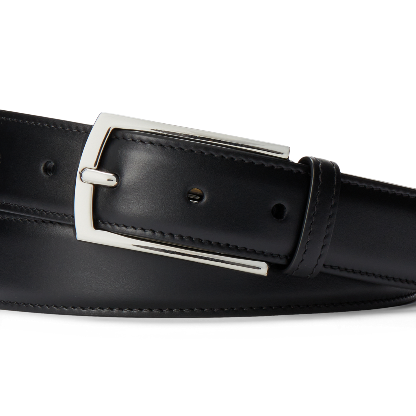Мужской ремень Ralph Lauren Calfskin, цвет: Чёрный — фото 1