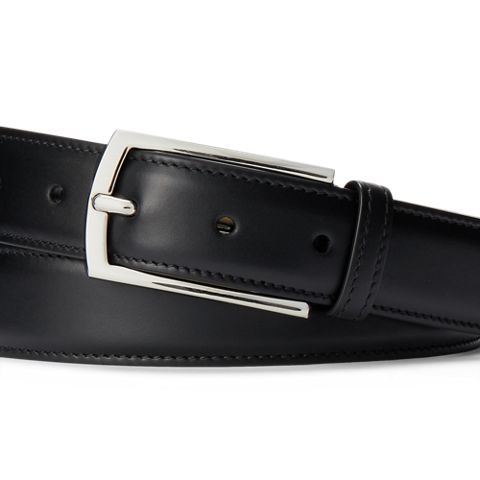 Мужской ремень Ralph Lauren Calfskin, цвет: Чёрный