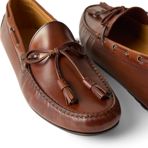 Мокасины Ralph Lauren Harold Calfskin Tassel Driver, цвет: Рыжевато-коричневый
