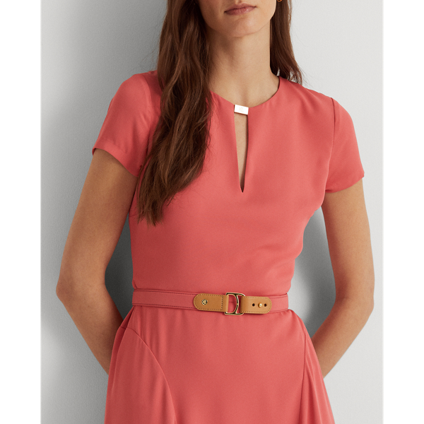 Red Sky Belted Georgette Dress Lauren 6