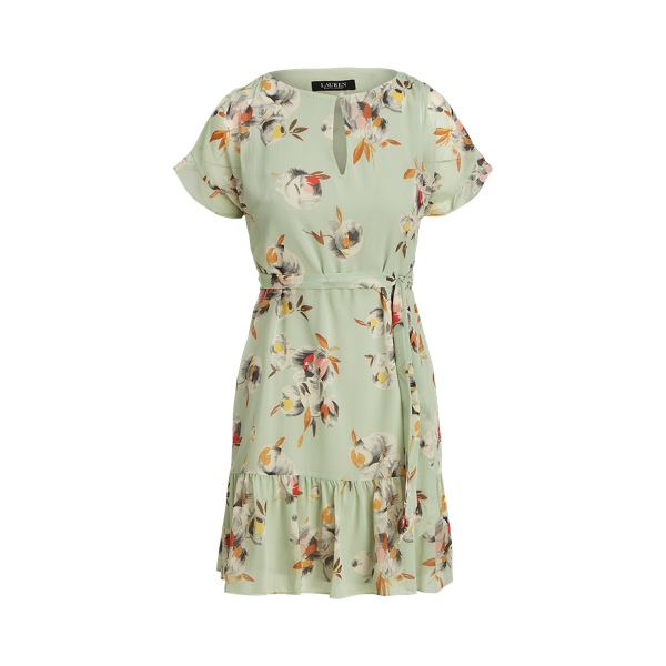 Robe fleurie en georgette froiss&eacute;e Lauren Petite en 1
