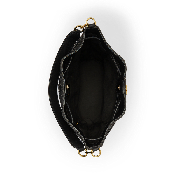 Black Straw Large Andie Drawstring Bag Lauren 4