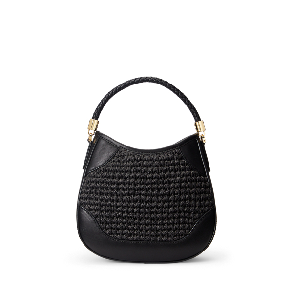 Black Straw Small Charli Shoulder Bag Lauren 5