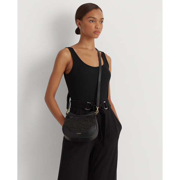 Black Straw Small Charli Shoulder Bag Lauren 6