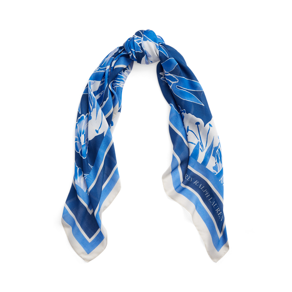 Florence Floral Linen-Blend Square Scarf