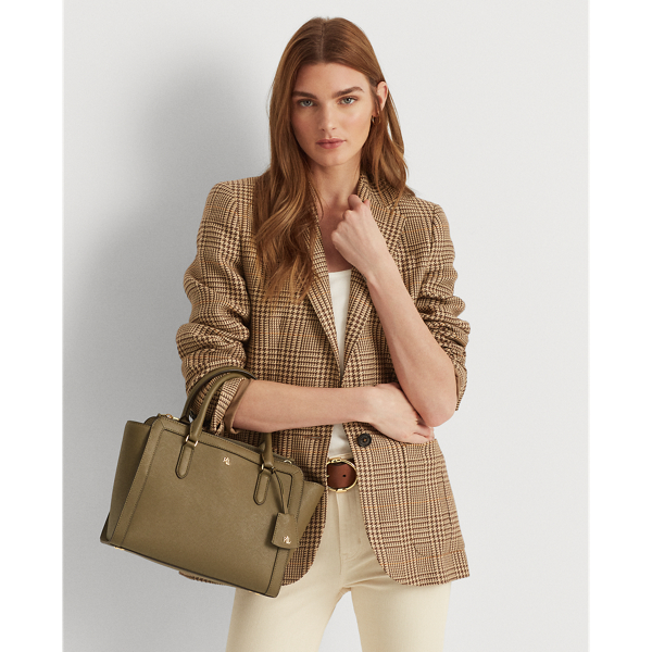 Sage Crosshatch Leather Medium Brooke Satchel Lauren 7