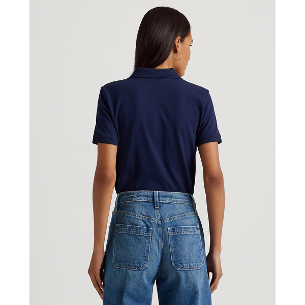 Tシャツ・カットソー POLO RALPH LAUREN Woman Polo Shirt Indigo 211870245 006 Women's stretch cotton pique polo shirt 211870245 Sky