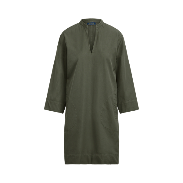 Vestido de algod&atilde;o e sarja Polo Ralph Lauren em 1