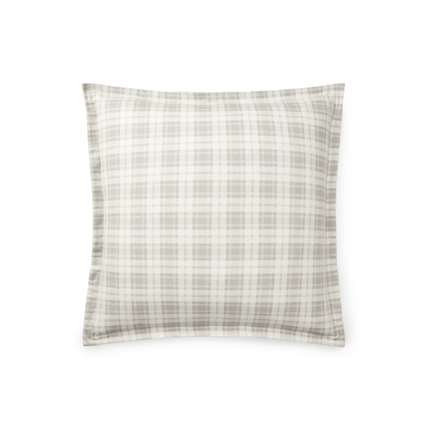 Grey Ulster Plaid Flannel Euro Sham Lauren Home 1