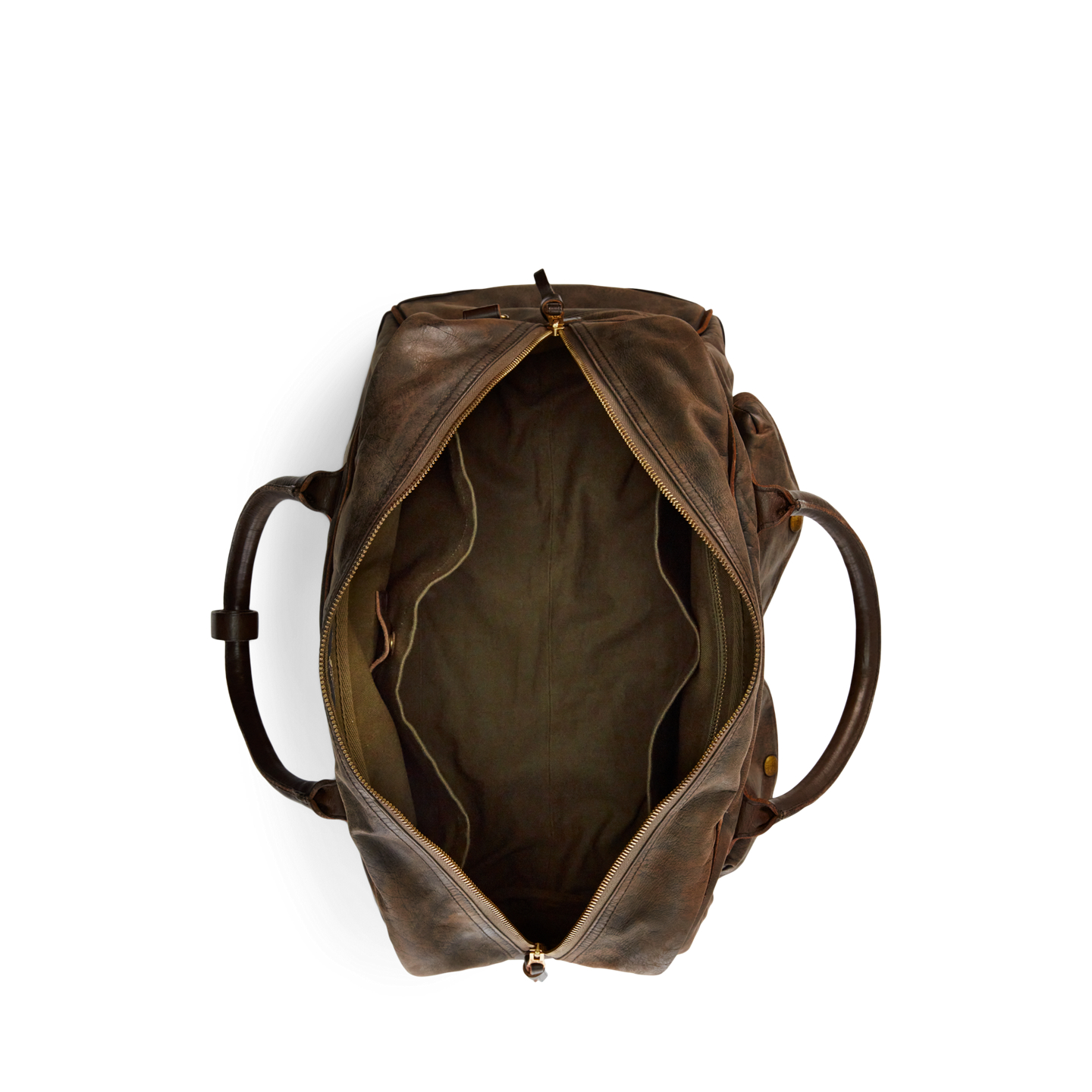 Мужская сумка Ralph Lauren Leather Duffel, цвет: Чёрный коричневый — фото 3