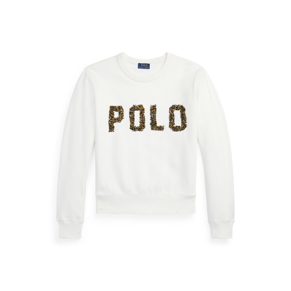 Beaded Logo Fleece Pullover Polo Ralph Lauren em 1