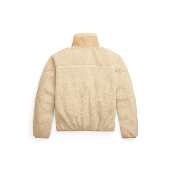 Spring Beige Suede-Trim Fleece Pullover Polo Ralph Lauren 2