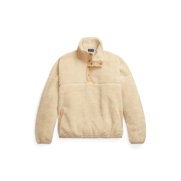 Suede-Trim Fleece Pullover Polo Ralph Lauren 1