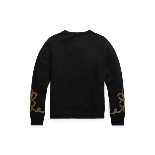 Black Soutache-Trim Fleece Sweatshirt Polo Ralph Lauren 2