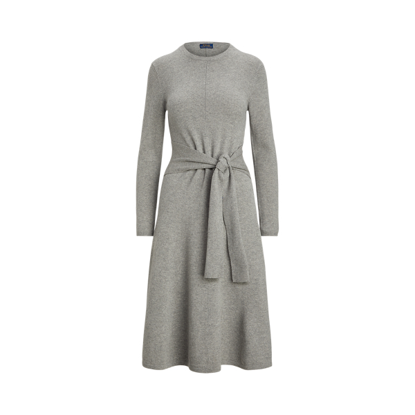 Wool-Blend Tie-Waist Dress Polo Ralph Lauren em 1
