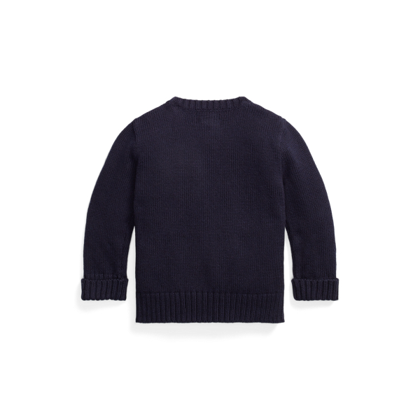 Navy Ski Polo Bear Cotton-Blend Jumper Baby Boy 2