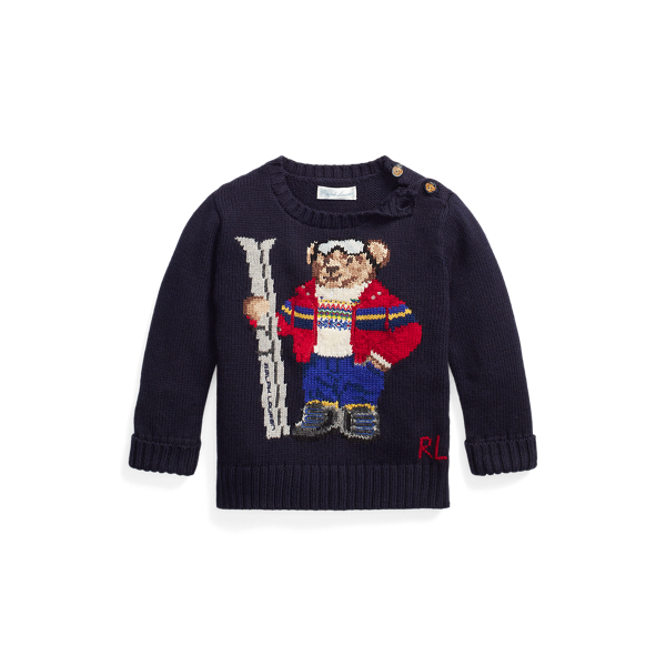 Pull Ski Polo Bear en coton m&eacute;lang&eacute; Baby Boy en 1