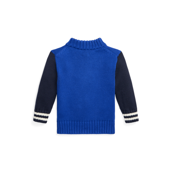 Heritage Royal Polo Bear Patch Quarter-Zip Jumper Baby Boy 2