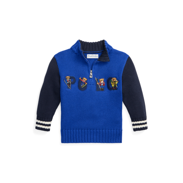 Polo Bear Patch Quarter-Zip Jumper Baby Boy 1