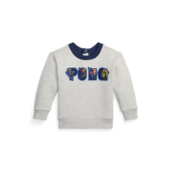 Polo Bear Patch Fleece Sweatshirt Baby Boy em 1