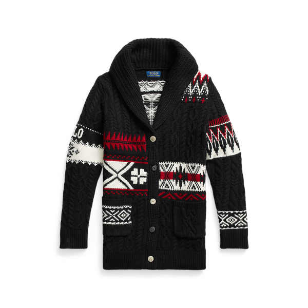 Cardigan patchwork &agrave; col ch&acirc;le