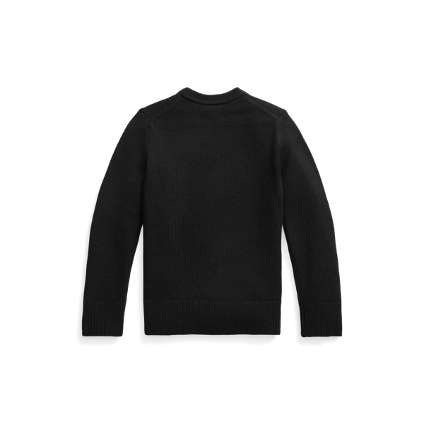 Black Polo Bear Patch &amp; Logo Wool Jumper Boys 1.5-6 Years 2