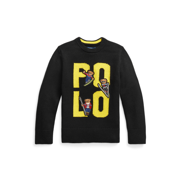 Wollen trui met Polo Bear-patch en logo Boys 1.5-6 Years in 1