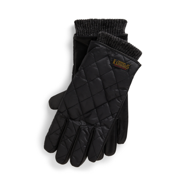 Gesteppte Touchscreen-Lederhandschuhe