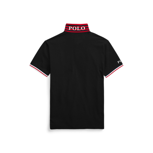 Black Custom Slim Fit Mesh Polo Shirt Polo Ralph Lauren 3