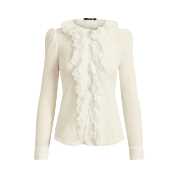 Ruffle-Trim Tulle Cardigan Lauren 1