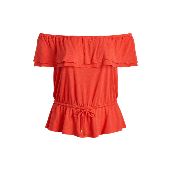 Off-the-Shoulder Jersey Top Lauren Woman 1