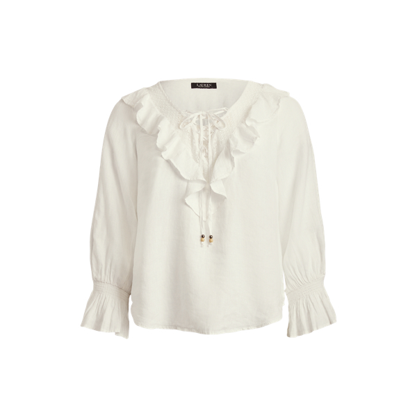 Linen Long-Sleeve Blouse Lauren Woman 1