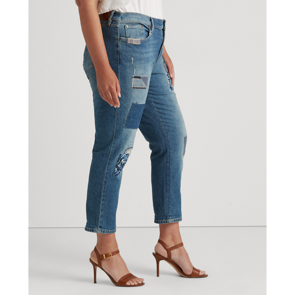 【Ralph Lauren】Relaxed Boyfriend Patchwork Jeans★セール Lauren Ralph Lauren Women's Patchwork Boyfriend Tapered