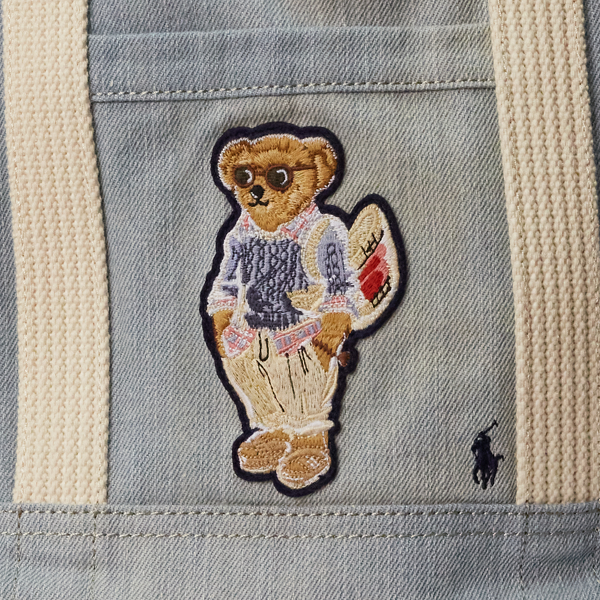 Kleine denim Polo Bear draagtas Polo Ralph Lauren in Denim blue 6