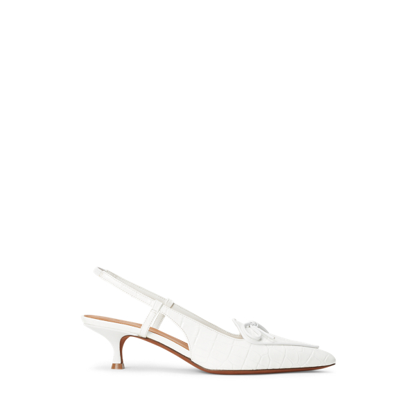 Croc-Embossed Slingback Heel