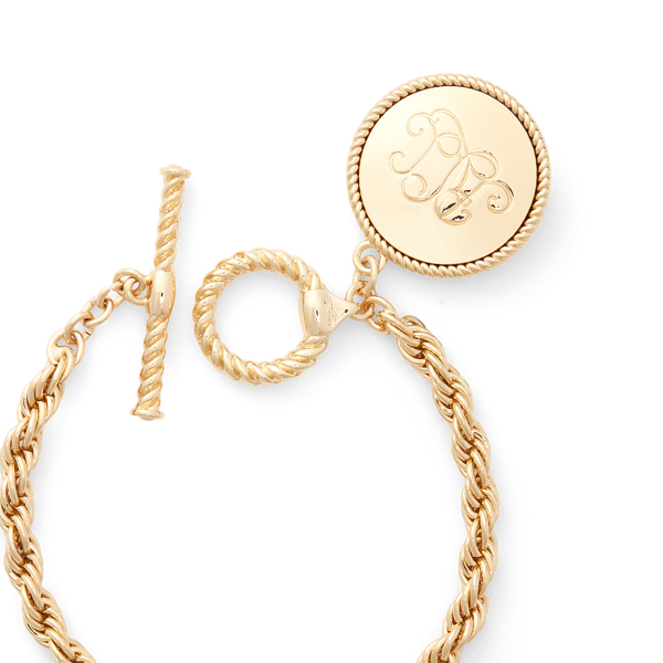 Gold Gold-Tone Logo Flex Bracelet Lauren 2