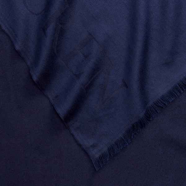 Navy Blue Charlotte Jacquard Scarf Lauren 3