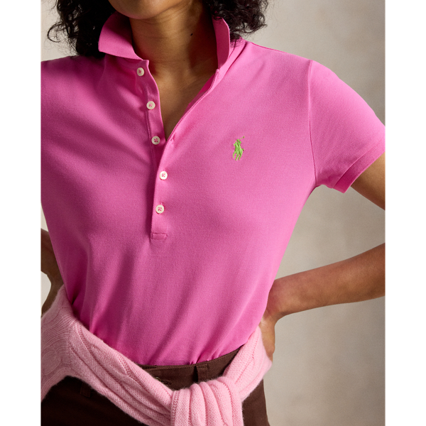 Dalia Pink Slim Fit Stretch Polo Shirt Polo Ralph Lauren 6