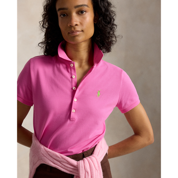 Dalia Pink Slim Fit Stretch Polo Shirt Polo Ralph Lauren 7