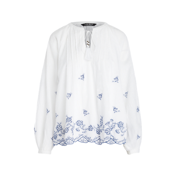 Katoenen blouse met lange mouwen Lauren in 1