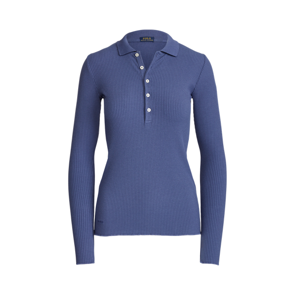Ribbed Long-Sleeve Polo Shirt Polo Ralph Lauren 1