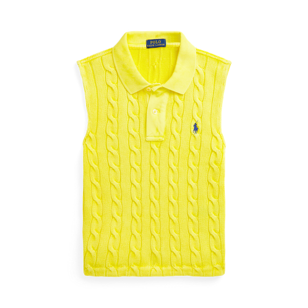 Slim Fit Cable Cropped Polo Shirt Polo Ralph Lauren 1