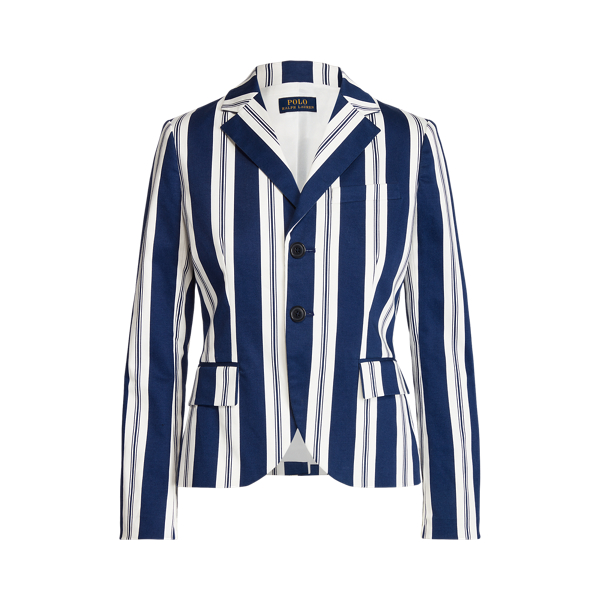 Striped Stretch Sateen Blazer Polo Ralph Lauren 1