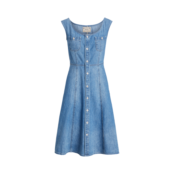 Denim Scoopneck Utility Dress Polo Ralph Lauren 1