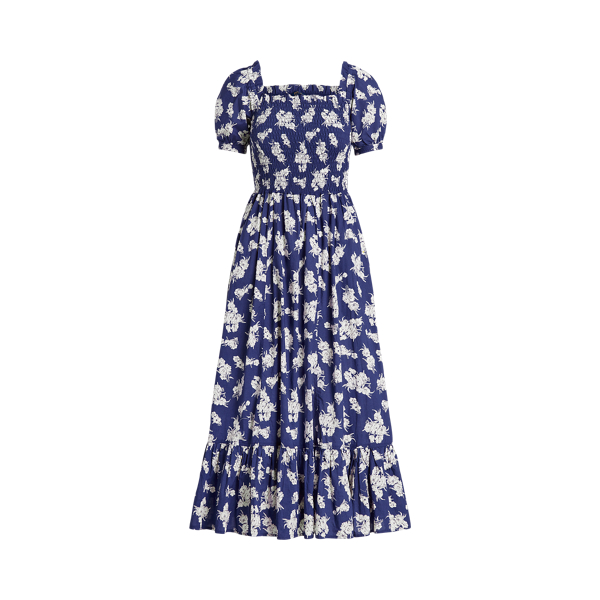 Floral Smocked Cotton Dress Polo Ralph Lauren 1