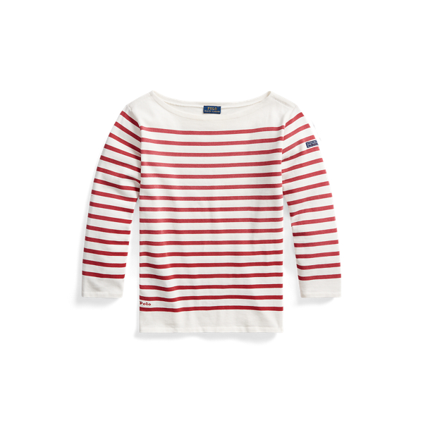 Maglietta a righe con scollo a barchetta Polo Ralph Lauren in 1