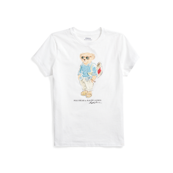 White Summer Cable Polo Bear Jersey T-Shirt Polo Ralph Lauren 2