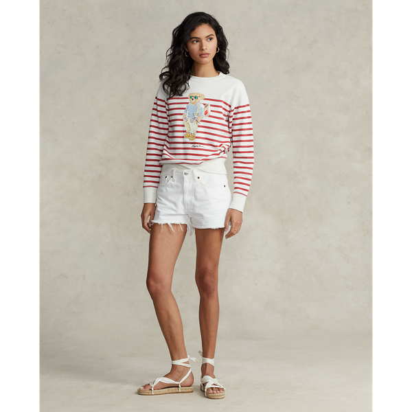 Felpa Flight Suit Polo Bear a righe Polo Ralph Lauren in Starboard Red/White 4