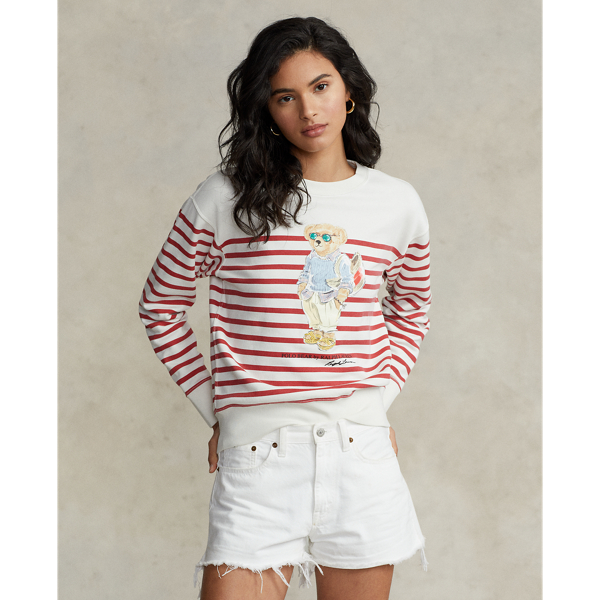 Gestreiftes Sweatshirt mit Polo Bear für Damen Ralph Lauren® DE