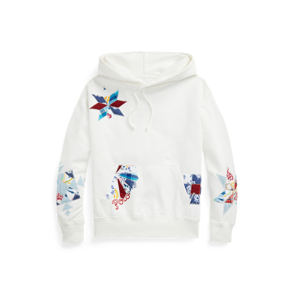 Logo Quilted Motif Fleece Hoodie
